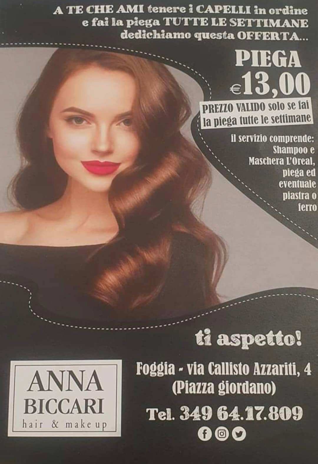 Anna Biccari Hair & Make Up — Salone da parrucchiere · taglio, colore, acconciature e trucco